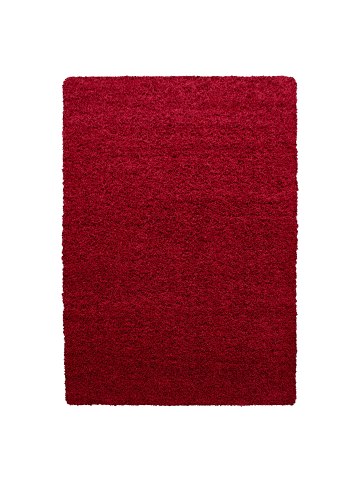 KADIMA DESIGN Teppich Hochflor Unifarben Polypropylen Wohnzimmer Shaggy in Rot