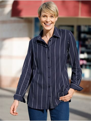 Sieh an! Longbluse in marine-ecru-gestreift