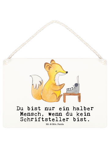 Mr. & Mrs. Panda Deko Schild Schriftsteller Herz mit Spruch in Weiß