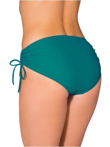 Aquarti Aquarti Damen Bikinihose mit Raffung und Schnüren in grün