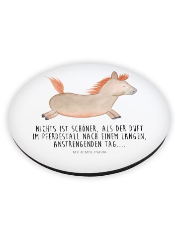Mr. & Mrs. Panda Kühlschrankmagnet Pferd Springen mit Spruch in Weiß