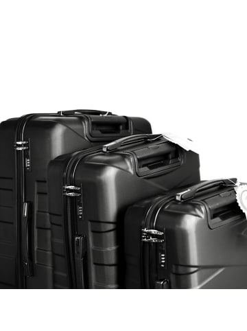 Almina Almina 3 Tlg. Koffer-Set mit 4 Rädern Hartschale 360° drehbar in Schwarz