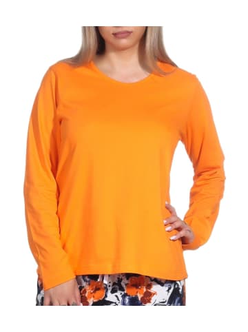 NORMANN Schlafanzug Shirt langarm Pyjama Oberteil Mix & Match - 79662 in orange