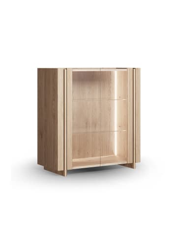 Feldmann-Wohnen Vitrine Travertino Wildeiche gebleicht 100 / 46 / 106cm