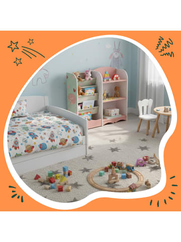 relaxdays Kinderregal in Rosa/ Grün - (B)82 x (H)80 x (T)26 cm