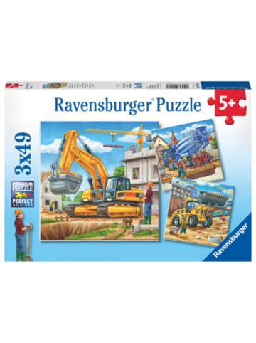 Ravensburger Verlag GmbH Spiel - Kinderpuzzle 3x49 Teile - Große Baufahrzeuge