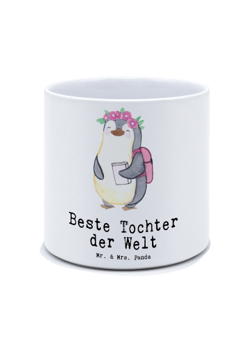 Mr. & Mrs. Panda XL Blumentopf Pinguin Beste Tochter der Welt mi... in Weiß