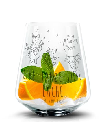 Mr. & Mrs. Panda Whiskey Tumbler Waldtiere Aloha mit Spruch in Transparent