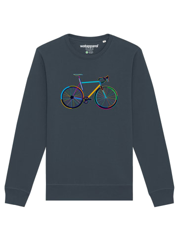 wat? Apparel Sweatshirt Fahrrad by night in India Ink Grey