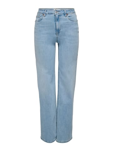 ONLY Wide Fit Jeans mit hoher Taille und Gürtelschlaufen in Light Blue Denim
