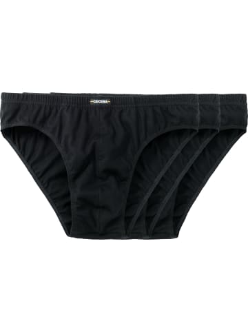CECEBA Baumwolle, Single-Jersey Bio Slip 3er-Pack in schwarz