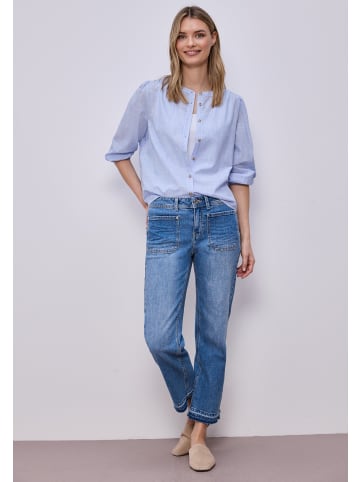 Street One '3/4-Arm Bluse in Chambray Qualität' Blau