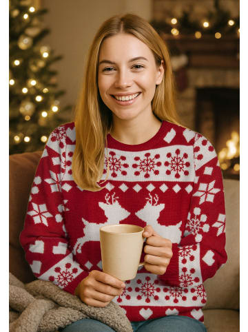 United Labels Winterpullover - Rentiere in rot