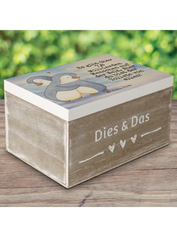 Mr. & Mrs. Panda Schatzkiste Pinguine Kuscheln Design mit Spruch in Weiß