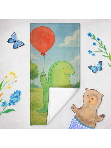 Mr. & Mrs. Panda Handtuch Schildkröte Luftballon Design ohne Spruch in Weiß