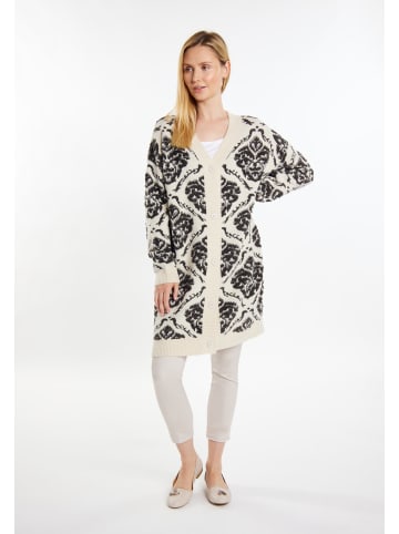 Usha Damen Cardigan in Creme Mehrfarbig