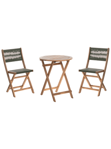Beliani 3-tlg Bistro Set PROSSEDI in Grün/Braun