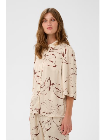 Soaked in Luxury Kurzarmhemd SLClero Gerade Passform in Oatmeal Leave Print