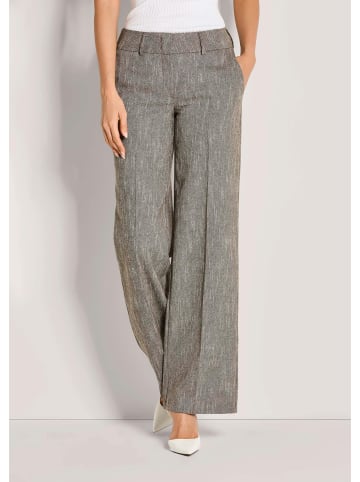 MADELEINE Tweed-Hose mit elastischem Bund in cappuccino / wollweiß / melange