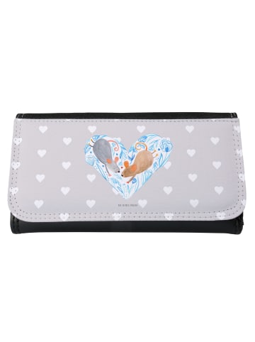 Mr. & Mrs. Panda Portemonnaie Damen Mäuse Herz ohne Spruch in Grau Pastell