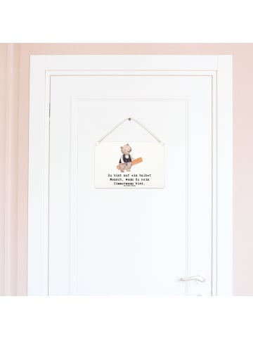 Mr. & Mrs. Panda Schild Zimmermann Herz mit Spruch in Weiß