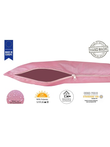 JACK 2er Set Outdoor Kissenhülle 60x60cm Uni in Weinrose