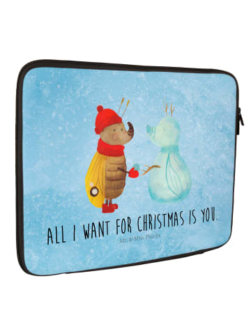 Mr. & Mrs. Panda Laptop Case Nachtfalter Schneemann ohne Spruch in Eisblau