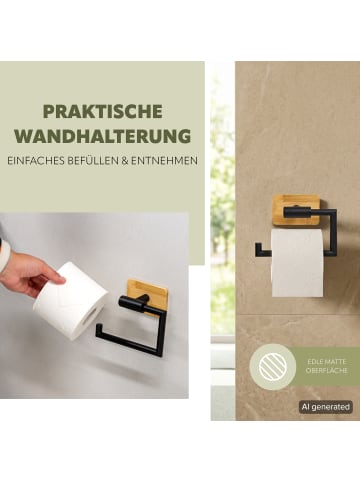 bremermann Toilettenpapierhalter PIAZZA BLACK TAPE BAMBUS