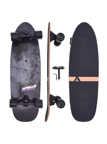 Apollo Midi Longboard " Surfskate Pro Black Marble " in Black Marble