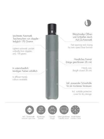 Doppler Zero Magic - Taschenschirm Regenschirm in cool grey