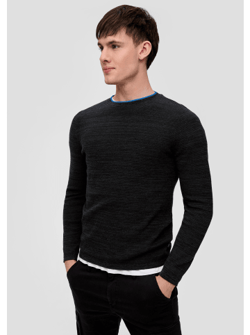 QS Strickpullover langarm in Schwarz