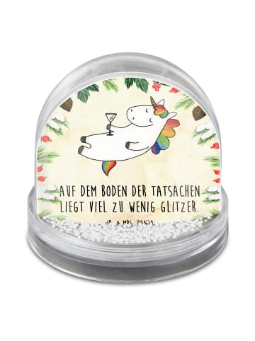 Mr. & Mrs. Panda Schneekugel Weihnachten Einhorn Blümchentail mit Sp... in Naturpapier