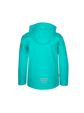 Trollkids Softshell Jacke "Preikestolen" in Blaugrün/Hellorange