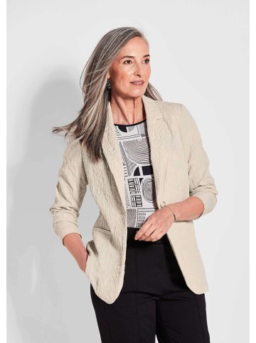 GOLDNER Blazer Strukturierter Stretchblazer mit Revers in stein