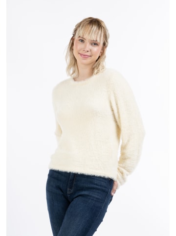 myMo Damen Strickpullover in Wollweiss