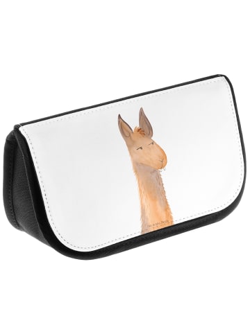 Mr. & Mrs. Panda Kulturbeutel Lamakopf Genervt ohne Spruch in Weiß