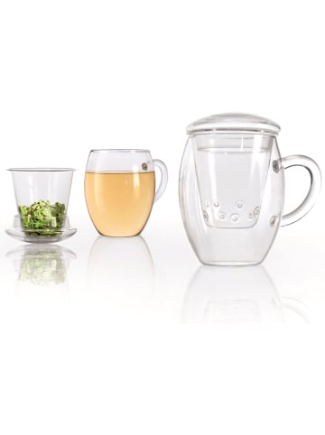 Creano 2er Set: Teeglas "all-in-one" mit Glasfilter  - 400ml 