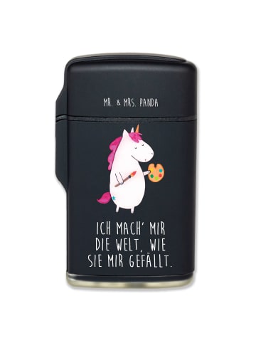 Mr. & Mrs. Panda Feuerzeug Einhorn Künstler mit Spruch in Schwarz
