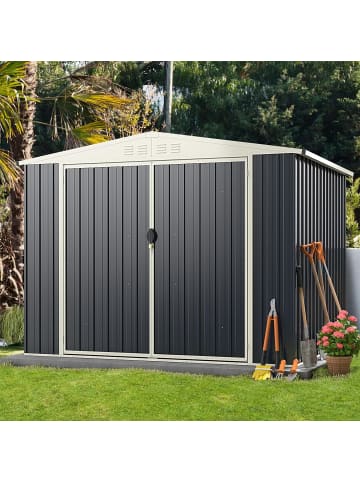 COSTWAY Gerätehaus 7,5 m³ Türgröße: 158x157cm in Grau