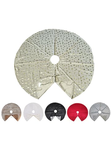 JACK Christbaumdecke Rund Ø 120cm Weihnachtsbaumdecke in Taupe Sterne