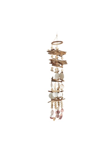 relaxdays Muschel Windspiel in Natur - (H)107 cm