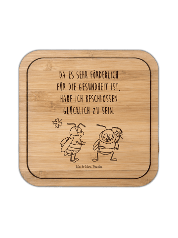 Mr. & Mrs. Panda Untersetzer Kork Hummeln Kleeblatt mit Spruch in Transparent