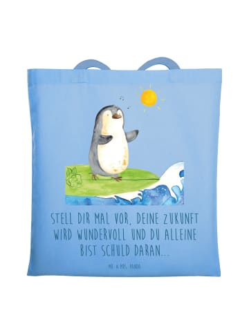 Mr. & Mrs. Panda Jutebeutel Mutig zu sich selbst stehen mit Spruch in Sky Blue