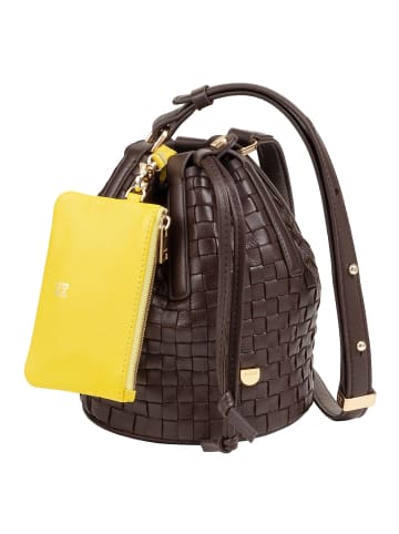 DuDu Filicudi Beuteltasche Leder 14 cm in coffee brown