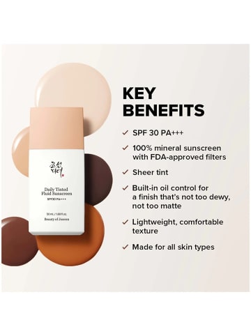Beauty of Joseon Getönter Sonnenschutz Daily Tinted Fluid Sunscreen SPF30 LP100, 50 ml