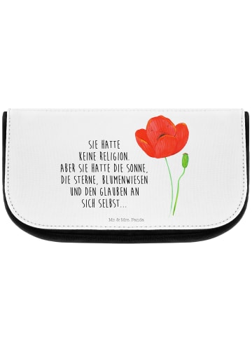 Mr. & Mrs. Panda Waschbeutel Blume Mohnblume mit Spruch in Weiß