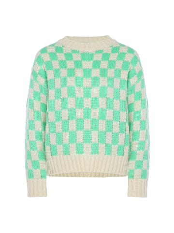 myMo Sweater in Mint Weiss Kariert