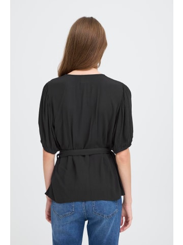 ICHI Kurzarm-Bluse IHTAMIA Regular fit in Black