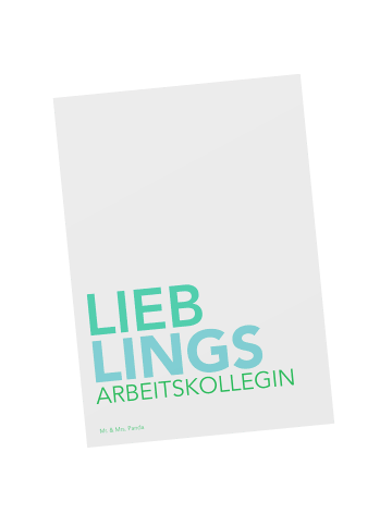 Mr. & Mrs. Panda bildkarte Arbeitskollegin mit Spruch in Weiß