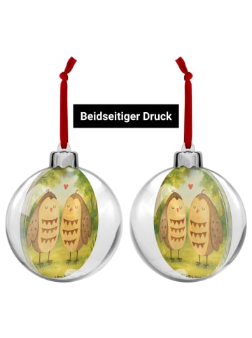 Mr. & Mrs. Panda Plastik-Weihnachtskugel Eulen Liebe Design ohne... in Weiß